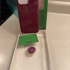 Kate Spade Magenta Glitter iPhone 15 Pro Max Case